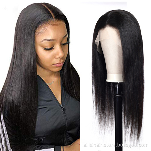 Wholesale 180% Human Hair Wig HD Lace Frontal Wigs Pre Plucked Cuticle Aligned Lace Frontal Brazilian Hair Straight Wig In Bulk